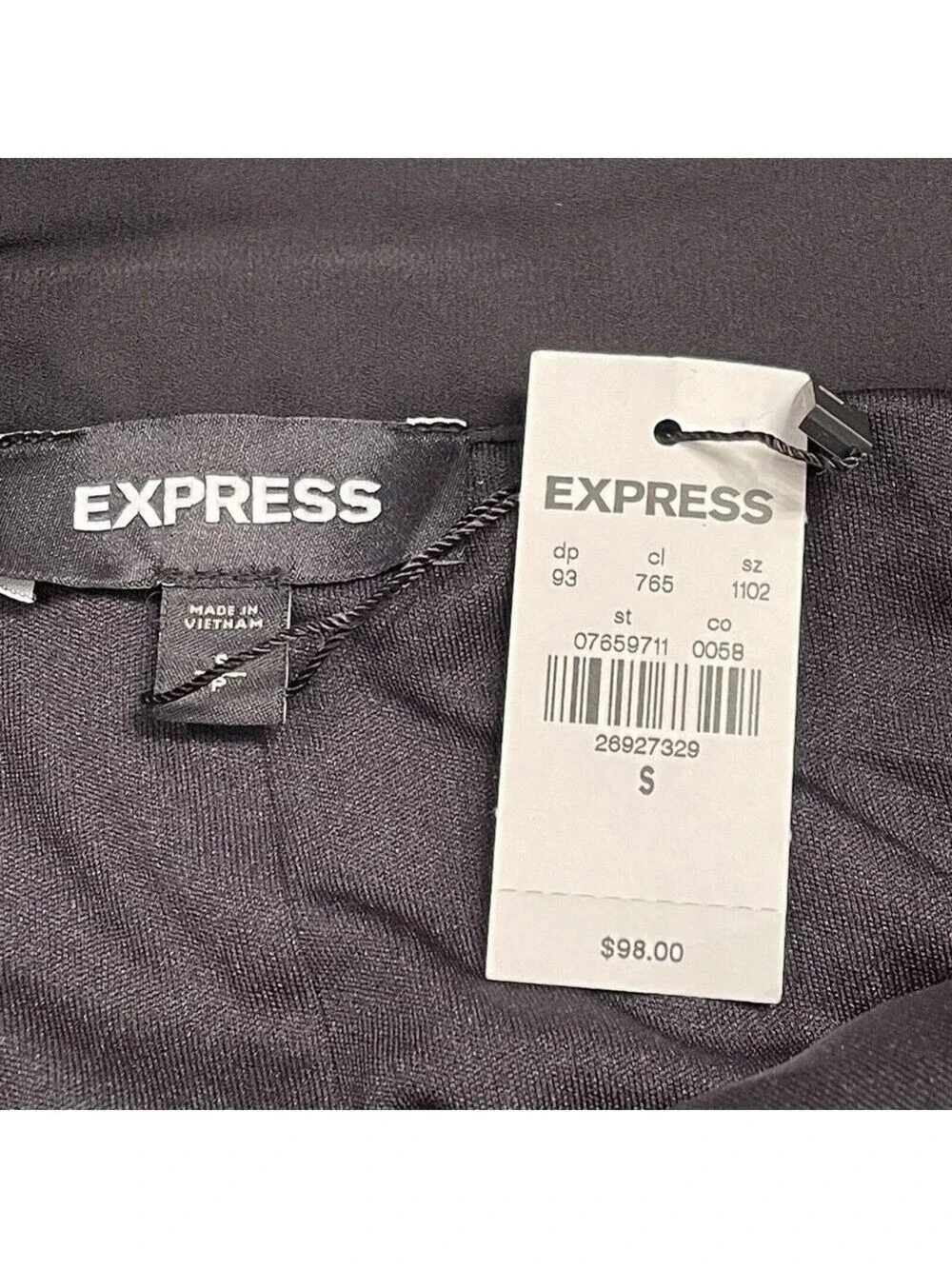 Women’s EXPRESS High Waisted Sequin Pleated Midi Skirt Size S Black
